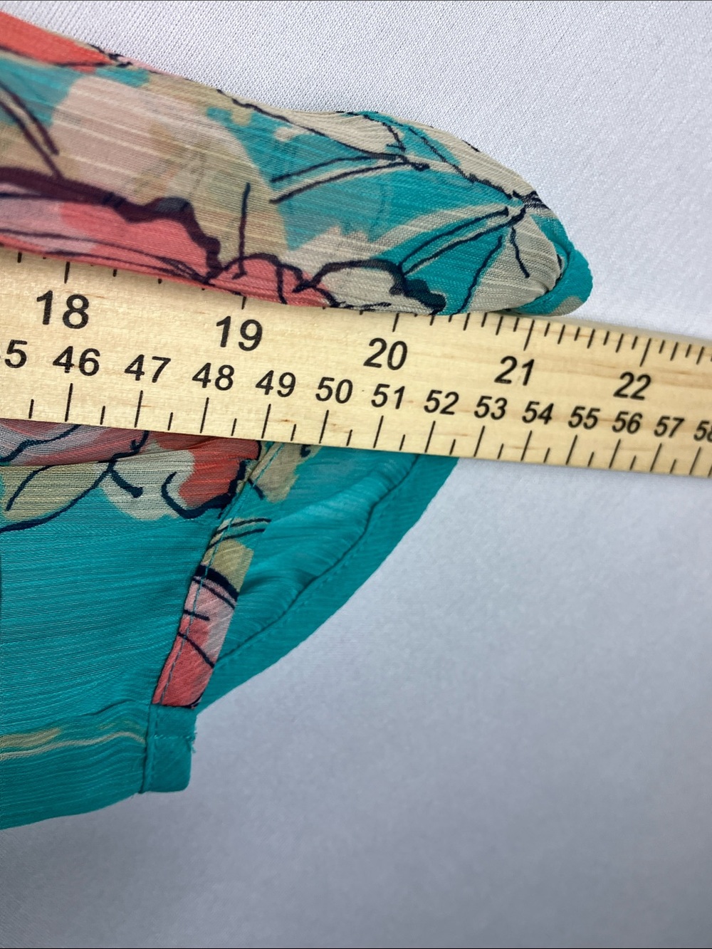 St. John's Bay Teal Floral Scoop-Neck Blouse - Picture 7 of 10